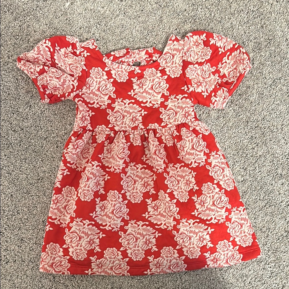 Janie and Jack Red and White Puff Sleeve Sundress